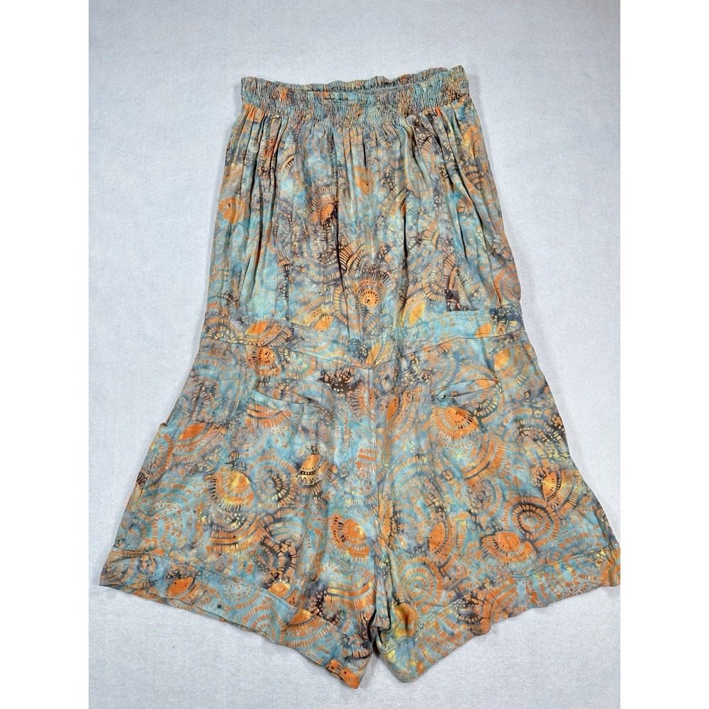 Tube Top Sleeveless Romper Shorts Smocked Waist Stretchy Comfy Boho - XL